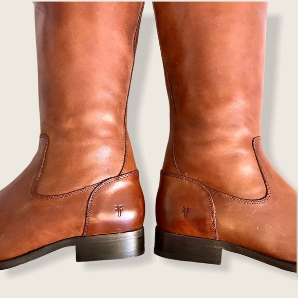 Frye Molly Button Cognac Leather Riding Boots - Picture 14 of 15